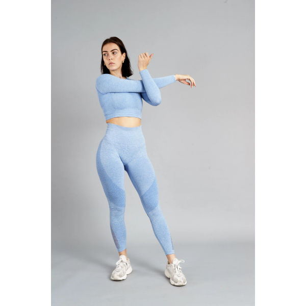 Aesthetic Wolf Pulse Seamless Crop Top Dames - Blue
