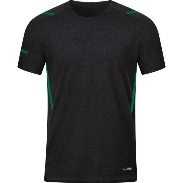 Jako Challenge T-Shirt Enfants - Noir Mélange / Vert Sport