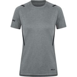 Voorvertoning: Jako Challenge T-Shirt Dames - Steengrijs Gemeleerd / Zwart