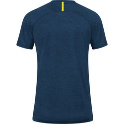 Voorvertoning: Jako Challenge T-Shirt Dames - Marine Gemeleerd / Fluogeel