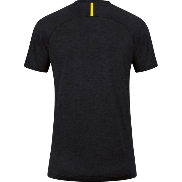 Jako Challenge T-Shirt Dames - Zwart Gemeleerd / Citroen