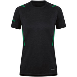 Présentation: Jako Challenge T-Shirt Femmes - Noir Mélange / Vert Sport
