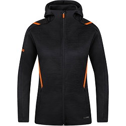 Jako Challenge Freizeitjacke Mit Kapuze Damen - Schwarz Meliert / Neonorange