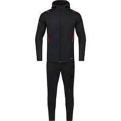 Jako Challenge Survêtement De Loisir À Capuchon Hommes - Noir Mélange / Rouge