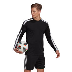Voorvertoning: Adidas Squadra 21 Voetbalshirt Lange Mouw Heren - Zwart / Wit