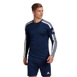 Voorvertoning: Adidas Squadra 21 Voetbalshirt Lange Mouw Heren - Marine / Wit