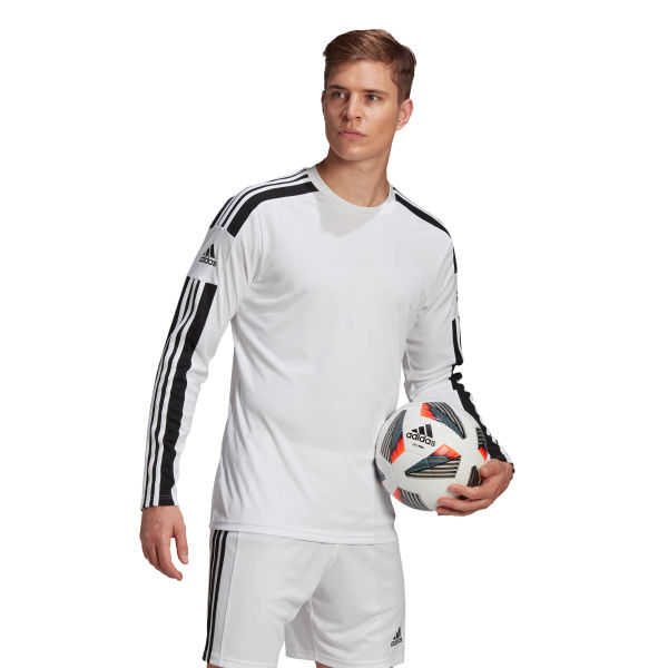 Doelwit Bijdrage haar Adidas Squadra 21 Voetbalshirt Lange Mouw voor Heren | Wit - Zwart |  Teamswear