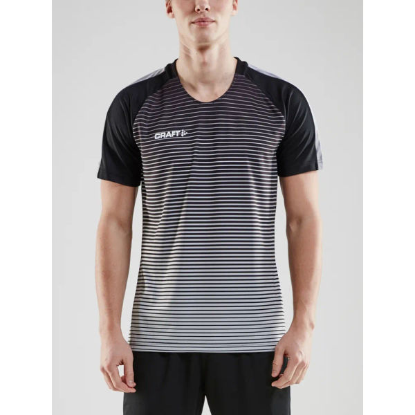 Craft Pro Control Stripe Shirt Korte Mouw Heren - Zwart / Zilver
