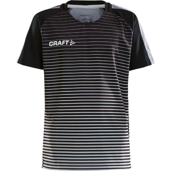 Craft Pro Control Stripe Shirt Korte Mouw Kinderen - Zwart / Zilver