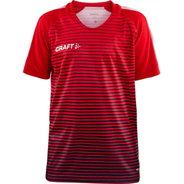 Craft Pro Control Stripe Shirt Korte Mouw Kinderen - Rood / Marine