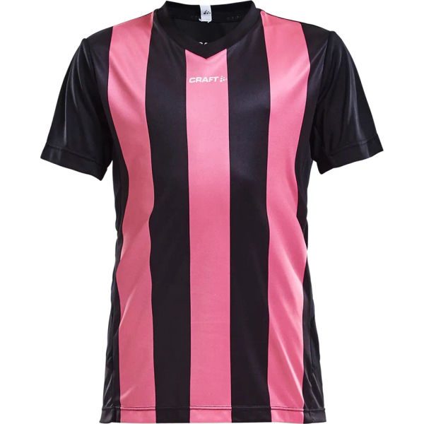 Craft Progress Stripe Shirt Korte Mouw Kinderen - Zwart / Roze