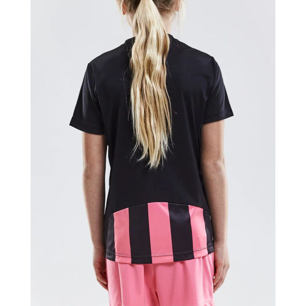 Craft Progress Stripe Shirt Korte Mouw Kinderen - Zwart / Roze