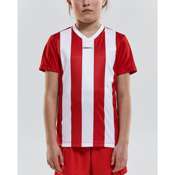Craft Progress Stripe Shirt Korte Mouw Kinderen - Rood / Wit