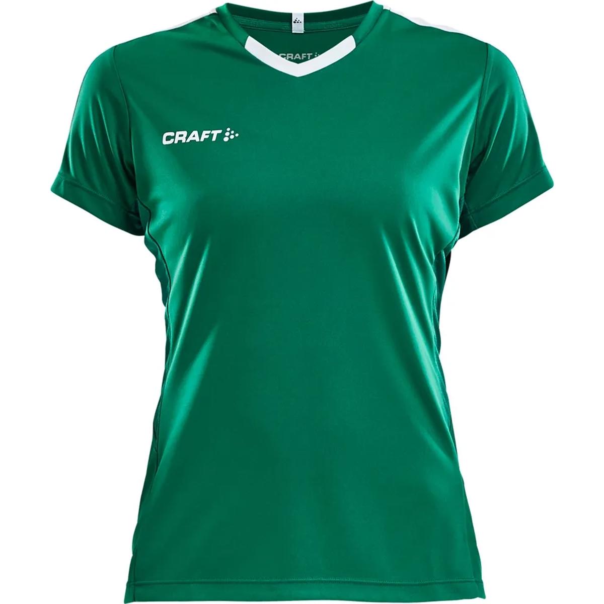 Craft Progress Contrast Shirt Korte Mouw voor Dames Groen Wit