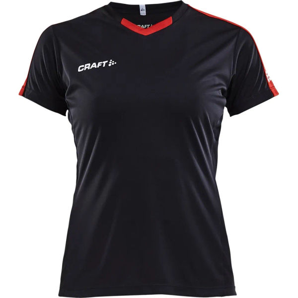 Craft Progress Contrast Shirt Korte Mouw Dames - Zwart / Rood