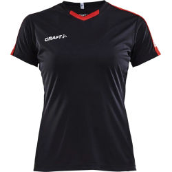 Voorvertoning: Craft Progress Contrast Shirt Korte Mouw Dames - Zwart / Rood