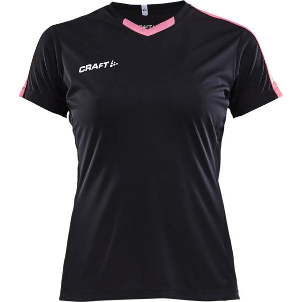 Craft Progress Contrast Shirt Korte Mouw Dames - Zwart / Roze