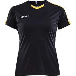 Voorvertoning: Craft Progress Contrast Shirt Korte Mouw Dames - Zwart / Geel
