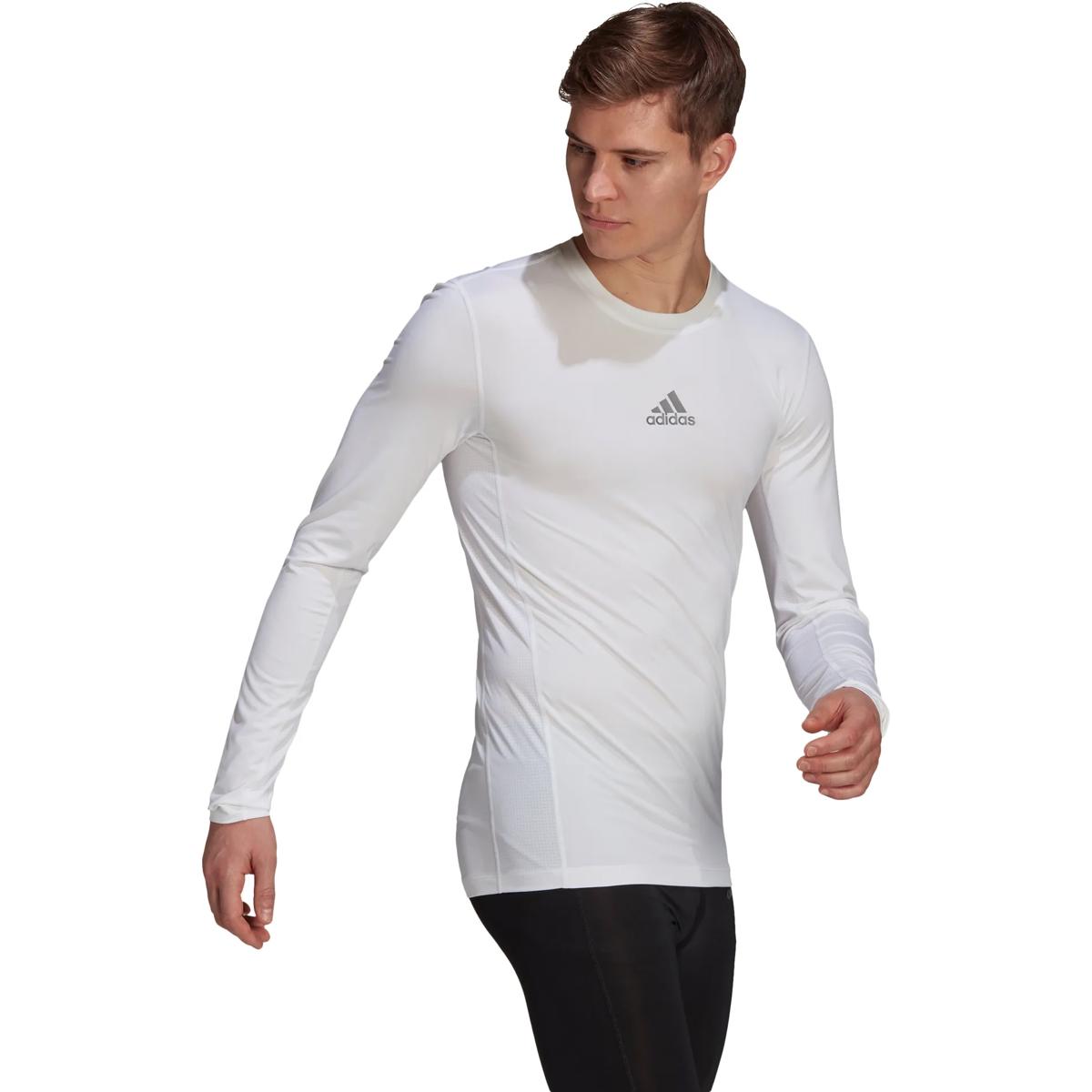 Présentation: Adidas Techfit / Climawarm Maillot Manches Longues Hommes - Blanc