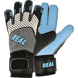 Real Aqua Gants De Gardien Enfants - Noir / Bleu Clair