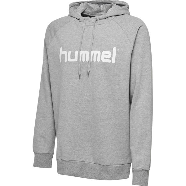 Hummel Go Cotton Logo Hoodie Heren - Grijs Gemeleerd