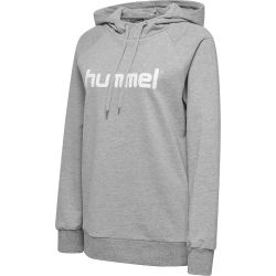 Présentation: Hummel Go Cotton Logo Sweat-Shirt Capuche Femmes - Gris Mélange