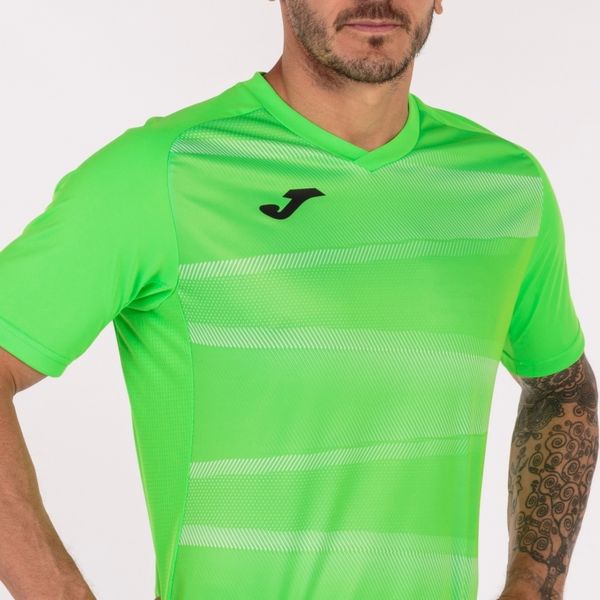 Joma Grafity II Maillot Manches Courtes Enfants - Vert Fluo / Blanc