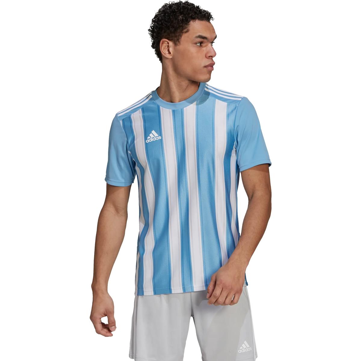 Voorvertoning: Adidas Striped 21 Shirt Korte Mouw Heren - Hemelsblauw / Wit