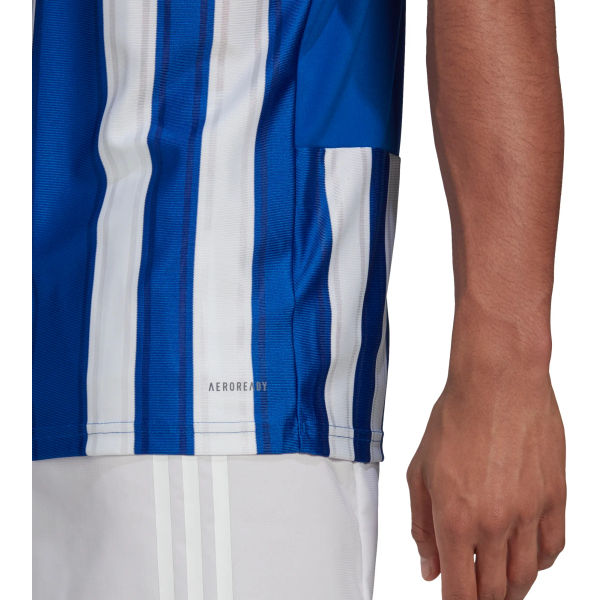 Striped 21 Maillot Manches Courtes Hommes - Royal / Blanc