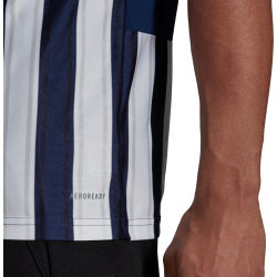 Présentation: Adidas Striped 21 Maillot Manches Courtes Hommes - Marine / Blanc