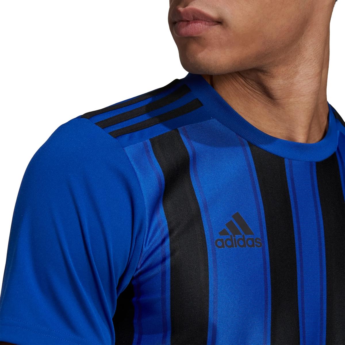 Adidas Striped 21 Maillot Manches Courtes Hommes - Royal / Noir