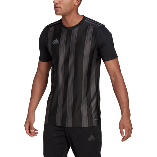 Adidas Striped 21 Shirt Korte Mouw Heren - Zwart / Grijs