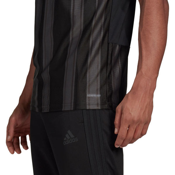 Adidas Striped 21 Shirt Korte Mouw Kinderen - Zwart / Grijs