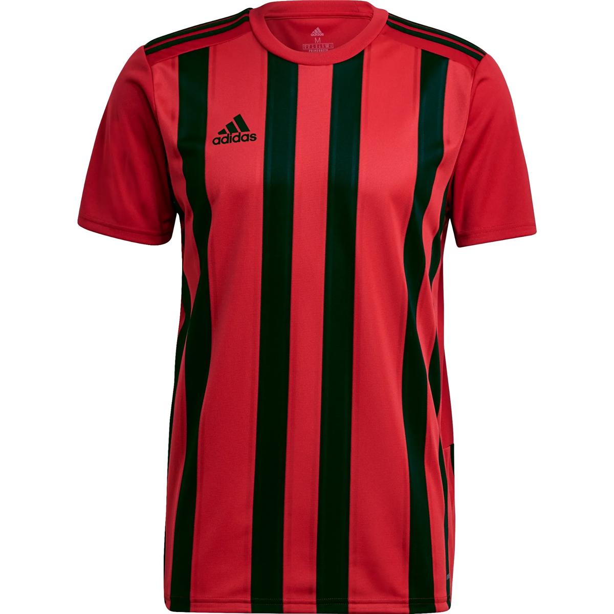 Présentation: Adidas Striped 21 Maillot Manches Courtes Enfants - Rouge / Noir