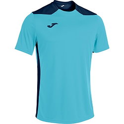 Joma Championship VI Shirt Korte Mouw Kinderen - Fluor Turquoise / Marine
