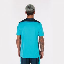 Voorvertoning: Joma Championship VI Shirt Korte Mouw Kinderen - Fluor Turquoise / Marine