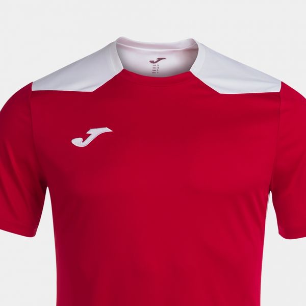 Joma Championship VI Maillot Manches Courtes Hommes - Rouge / Blanc