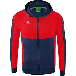 Erima Six Wings Trainingsjacke Mit Kapuze Kinder - New Navy / Rot