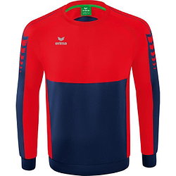 Erima Six Wings Sweatshirt Kinder - New Navy / Rot