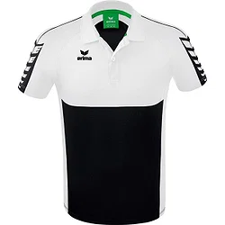 Erima Six Wings Polo Hommes - Noir / Blanc
