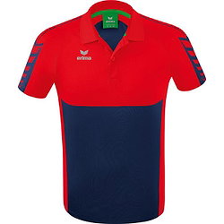 Erima Six Wings Polo Heren - New Navy / Rood