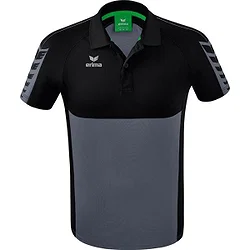 Erima Six Wings Polo Hommes - Slate Grey / Noir