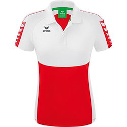 Erima Six Wings Polo Femmes - Rouge / Blanc