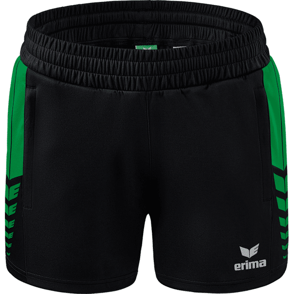 Erima Six Wings Worker Short Kinderen - Zwart / Smaragd