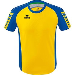Erima Six Wings Maillot Manches Courtes Hommes - Jaune / New Royal