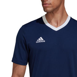 Voorvertoning: Adidas Entrada 22 Shirt Korte Mouw Heren - Marine / Wit