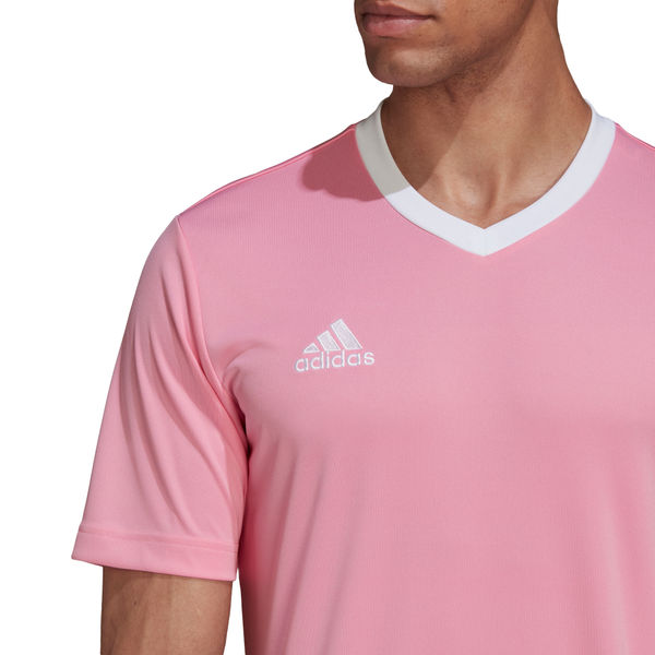 Adidas Entrada 22 Maillot Manches Courtes Hommes - Rose / Blanc