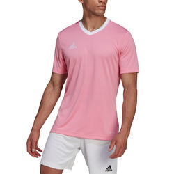 Voorvertoning: Adidas Entrada 22 Shirt Korte Mouw Heren - Roze / Wit