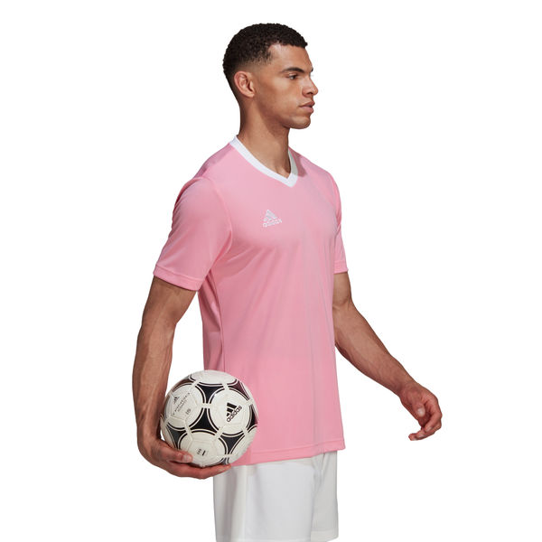 Adidas Entrada 22 Maillot Manches Courtes Hommes - Rose / Blanc