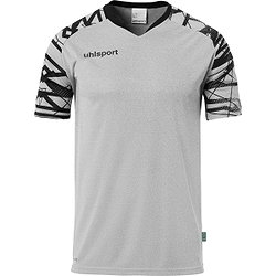 Uhlsport Goal 25 Shirt Korte Mouw Heren - Donkergrijs Gemeleerd / Zwart